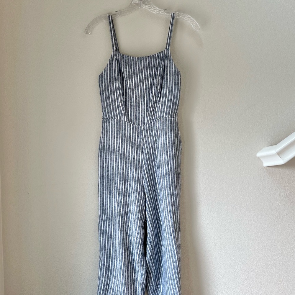 Striped Linen Blend Jumpsuit - Old Navy
